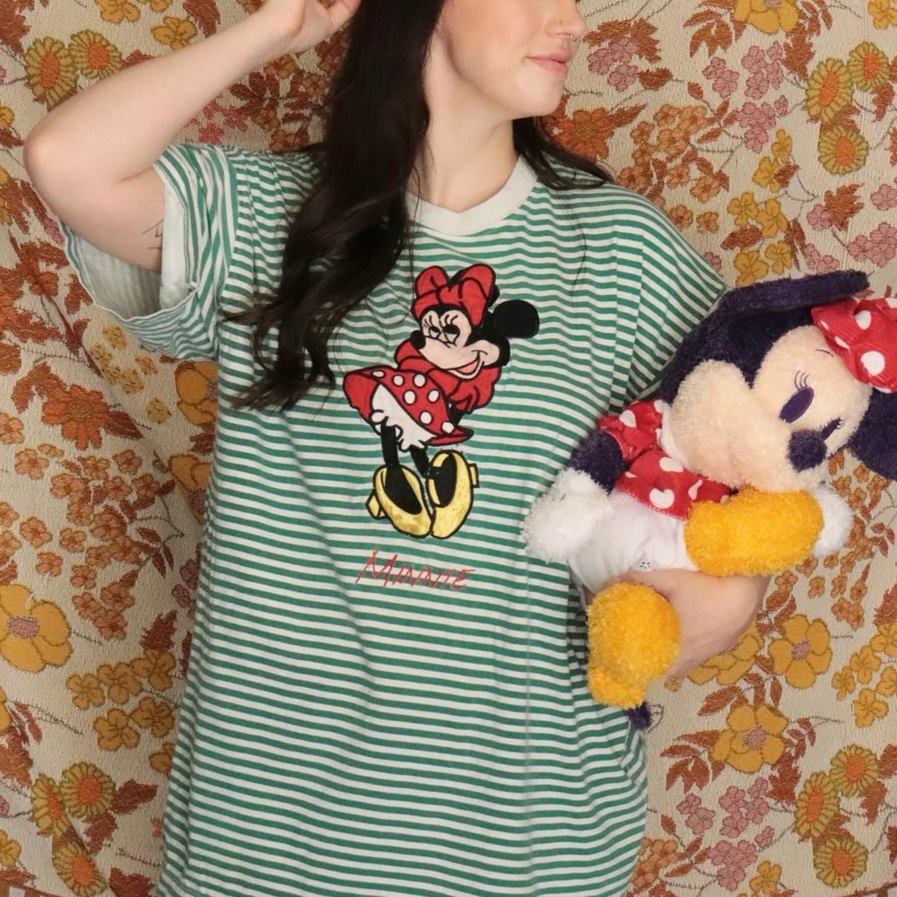 oversized minnie mouse handmade embroidered tee